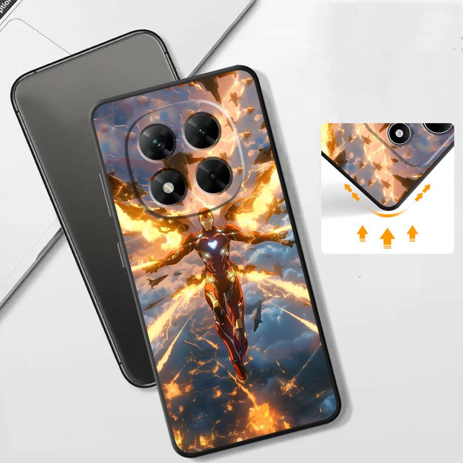 Case for Xiaomi Redmi Note 11s 12s 13 Pro Plus 9 14 10S 9S 10 7 8 12 Pro 11 Funda Phone Cover Marvel Lightning Iron Man