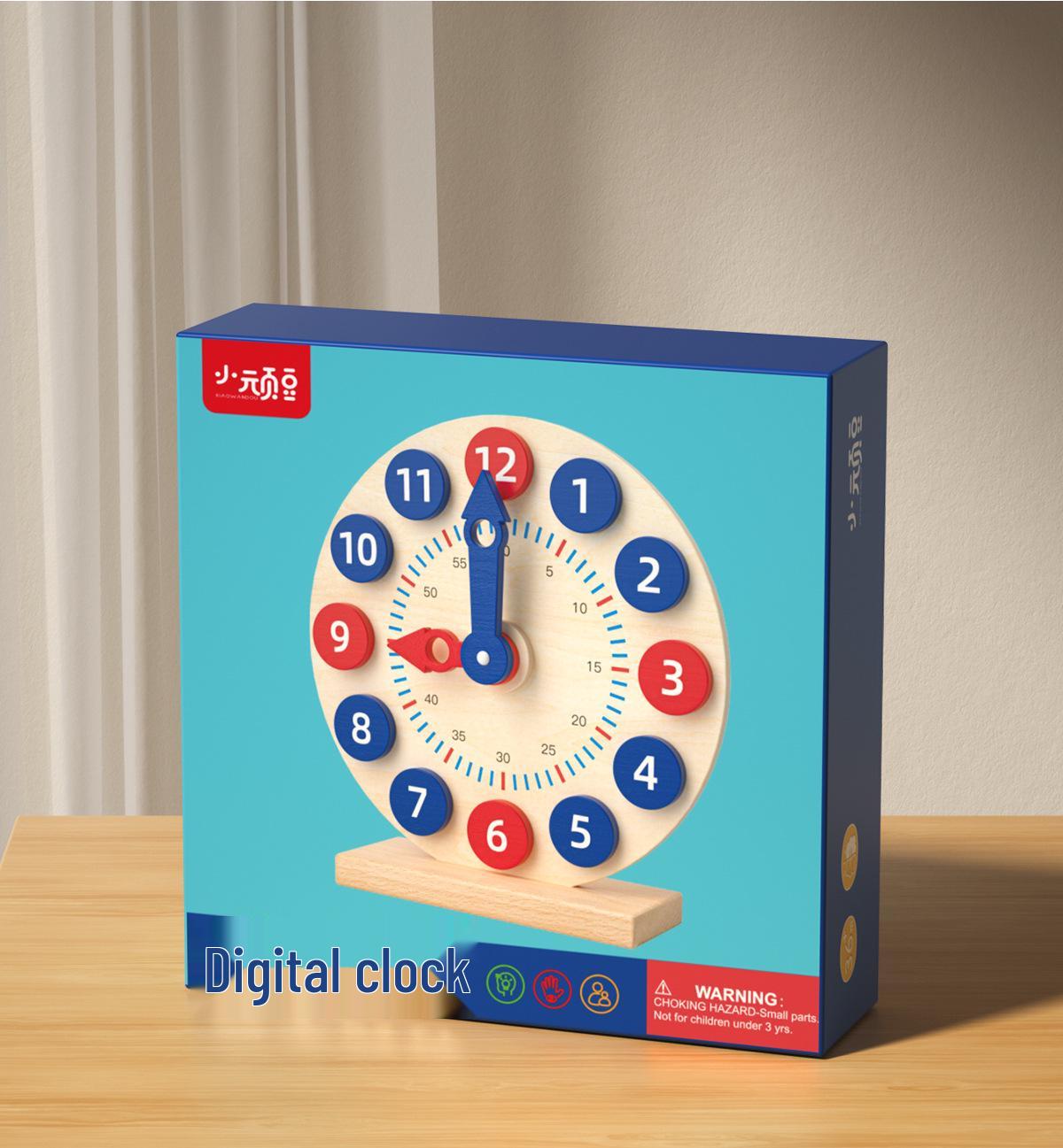 

Развивающий деревянный будильник для малышей - Учит времени и цифровым понятиям