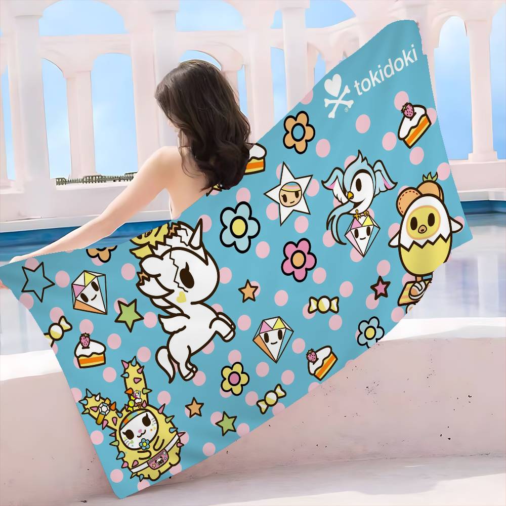 Japan Anime Tokidoki Big Microfiber Beach Towels Quick Dry Towel Sand Beach Towels Pool Towel for Travel Swim Pool Yoga