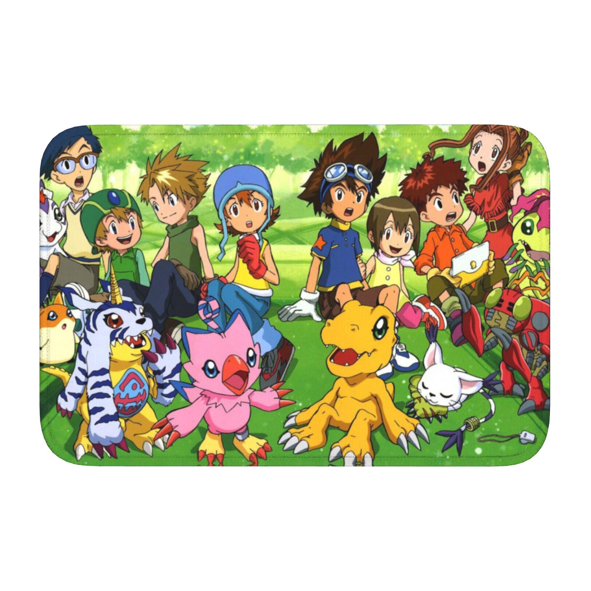 

Digimones Adventure Anime Doormat Anti-Slip Bath Kitchen Welcome Mat Toilet Door Floor Entrance Carpet Rug Footpad 60cm x 90cm