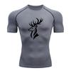 Men's Compression Athletic T-Shirt, Stylish Tribal Deer Head