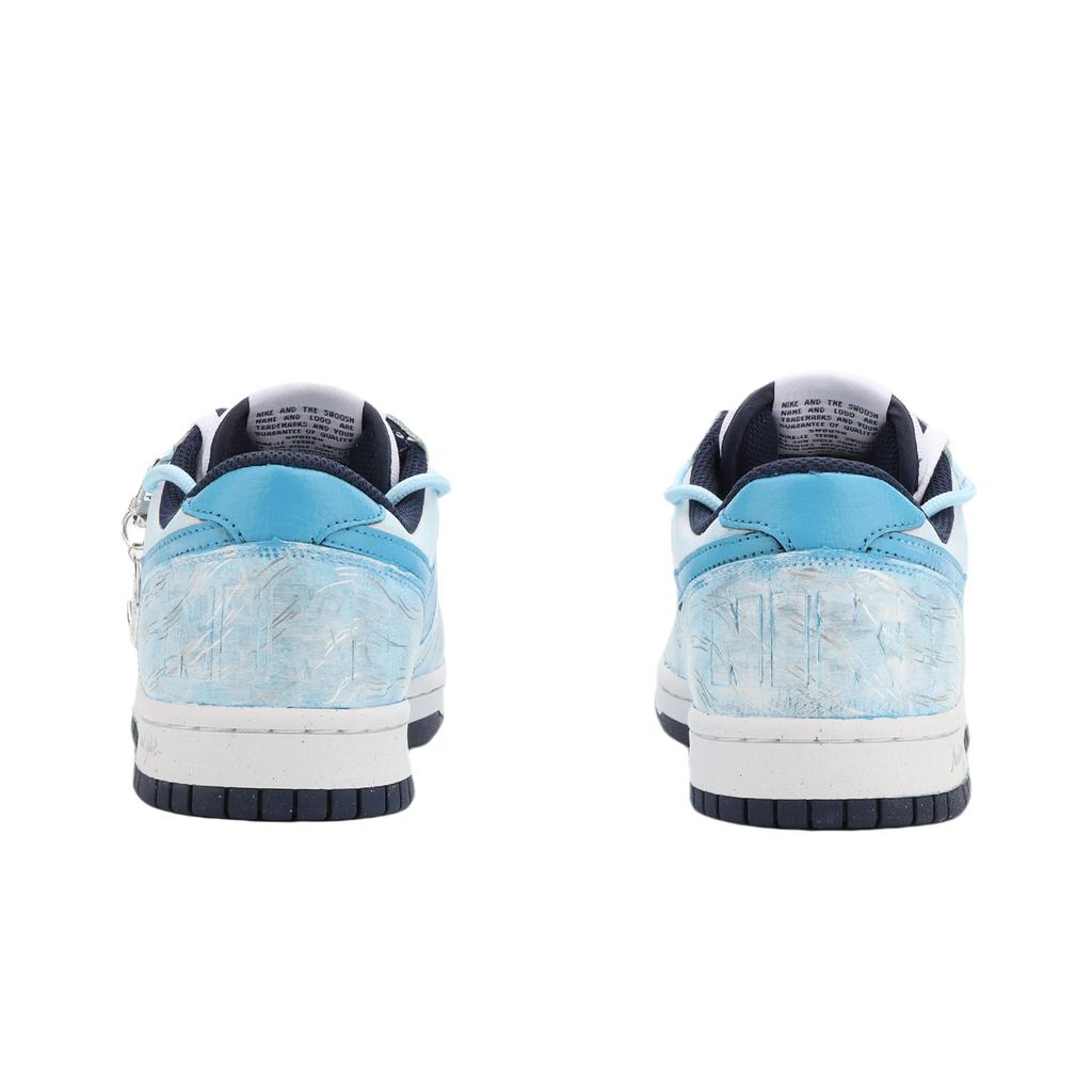 Nike Big Water Ripple, Vast As The Sea Abrasion Resistant Slip Resistant Low Top Skateboard Shoes Unisex White Blue 355152-140(Team2099-)