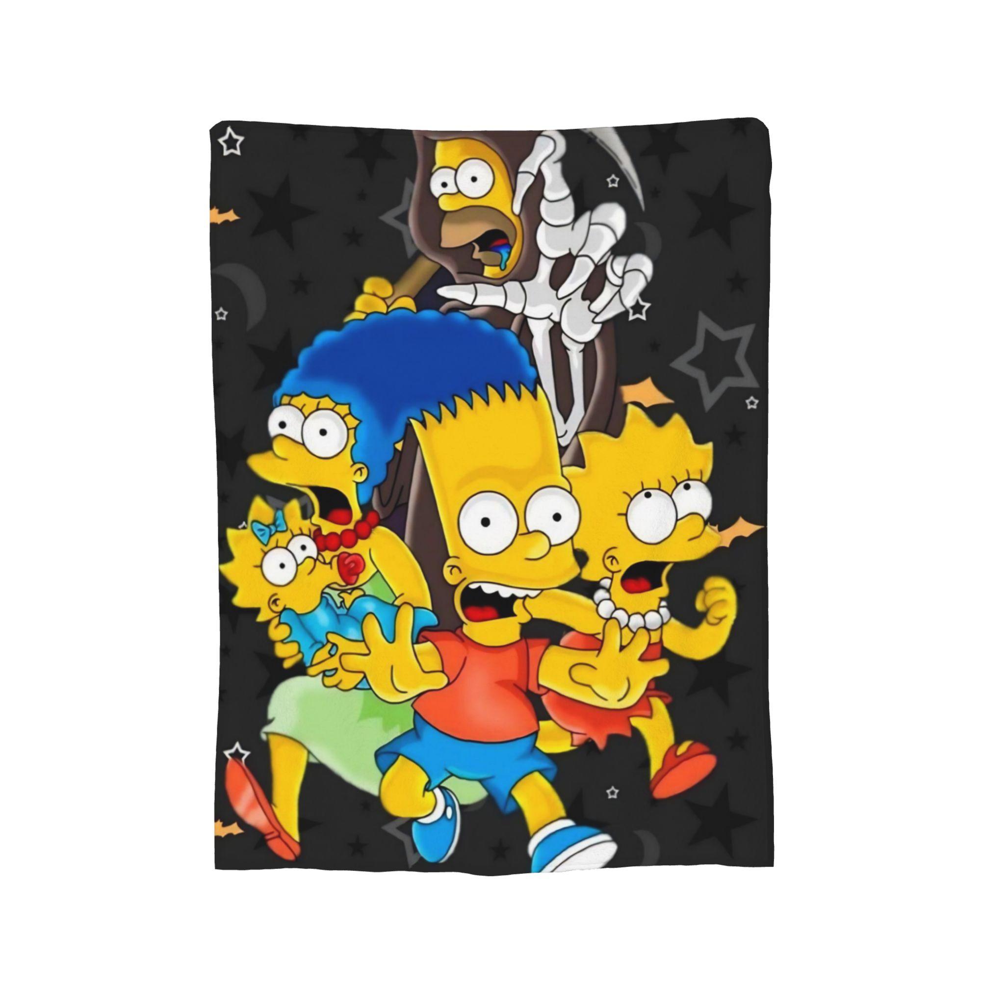 Homer The S-Simpsons Knitted blanket Flannel Throw blankets Airplane Travel Decoration Ultra-Soft Warm Bedsprea, 75x90cm