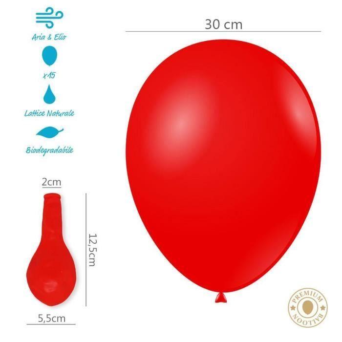 BALLON DECORATIF Rocca Fun Factory Blister 15Pz Palloncini pastello 11"/12" 30cm Rosso 28