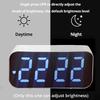 LED Mirror Table Clock Digital Alarm Snooze Display Time Desktop Electronic Table Clocks Desktop Clock LED Mirror Table Clock Di