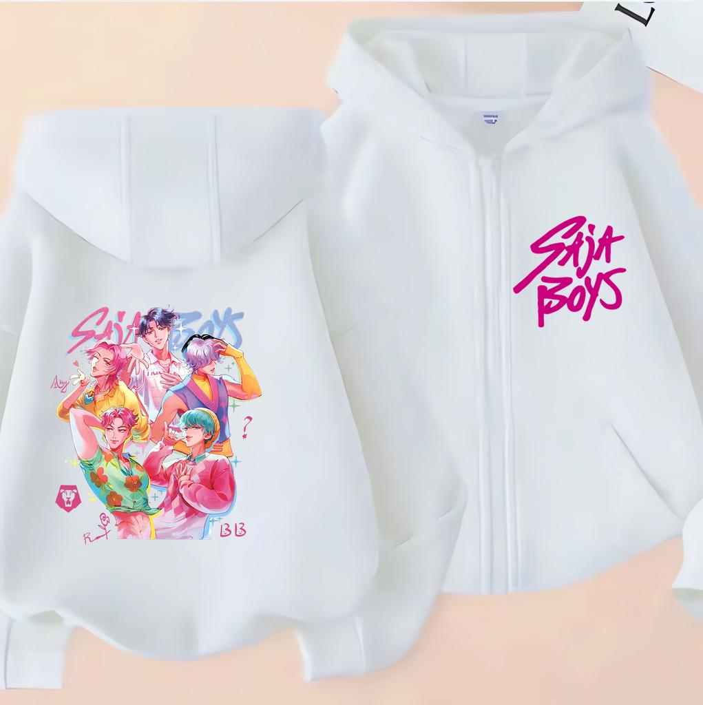 Zip Up Sweatshirts Saja Boys Kpop Demon Hunters Hoodie Children Clothes Kid Girl Boy Sweatshirt Zipper Hoody Baby Top