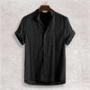 Moda Uomo 2026 Camicie Casual a Maniche Corte in Lino Oversize Larghe