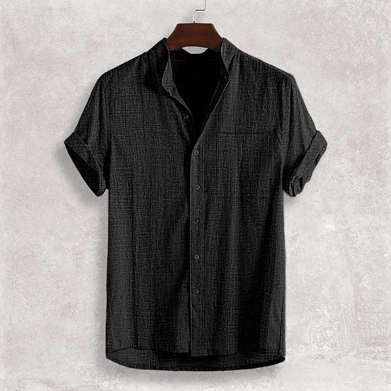 Moda Uomo 2026 Camicie Casual a Maniche Corte in Lino Oversize Larghe