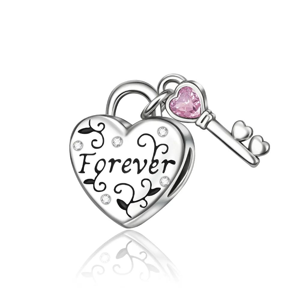 New Copper Pink Family Charm Rabbit Butterfly Heart Earring Bead Pendant Fit Original Bracelet Necklace Diy Jewelry