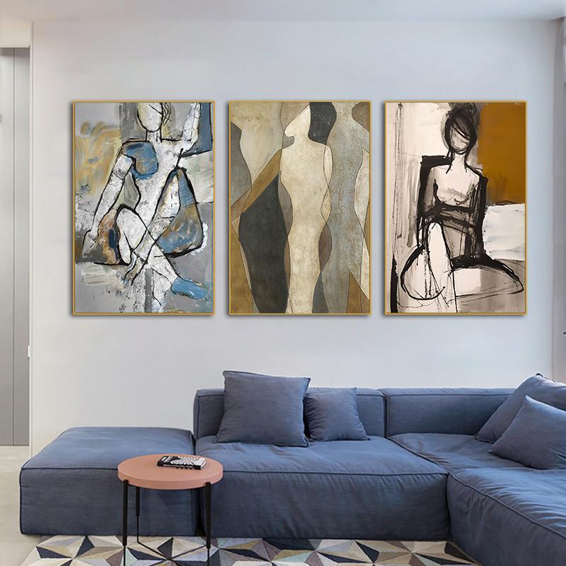 Abstract Sexy Women Back Canvas Painting Vintage Women Wall Art  Poster Print Decorative Picture Modern Living Room Home Decor Unframed