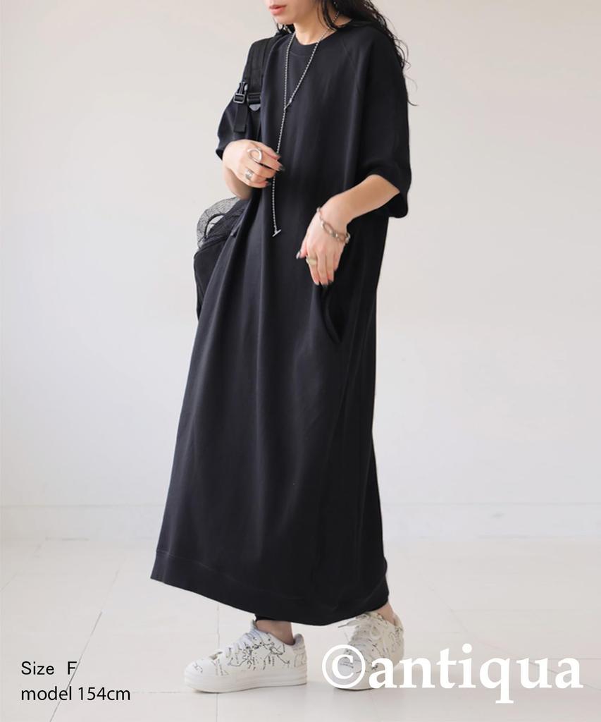 Antiqua Fleece Short Solid Free Size Black Women's Dress, Long, Sleeve, Color, PYA-00010, 05,