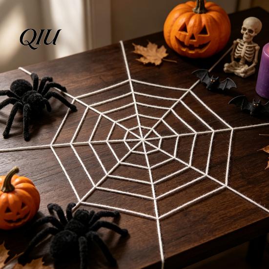 Realistic Halloween Webbing Giant Spider Web Decorations, Large Fake Furry Scary for Yard Outdoor, Indoor, Yard, Home, Haunted House Decor Outdoor