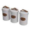 3PCS Food Sealing Storage Container Multifunctional Candy Tea Coffee Storage Canister for Kitchen Beige