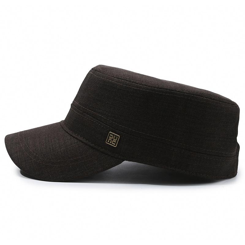 Men's sun hat flat top visor - lightweight casual dad hat for middle-aged and elderly men