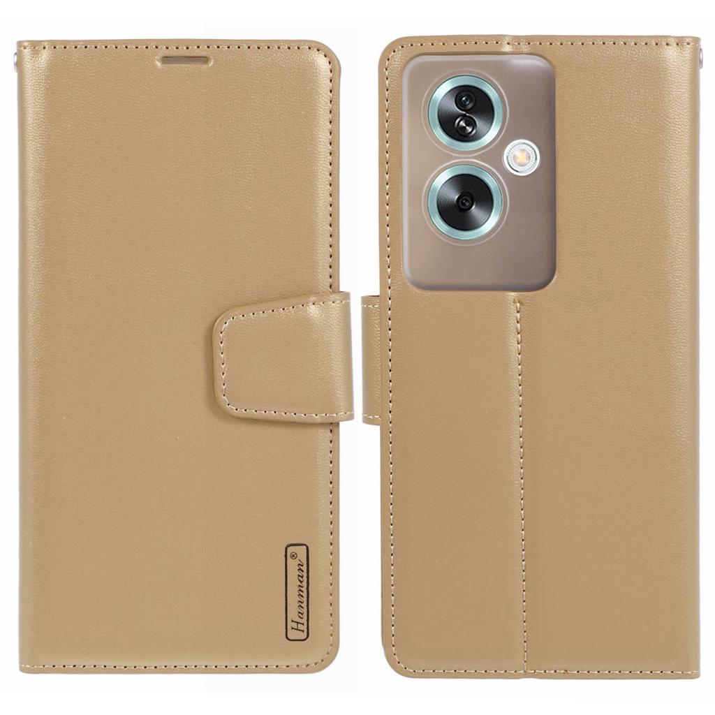 HANMAN Mill Series Phone Cover for Oppo A79 5G/A2 5G Case PU Leather Wallet Phone Stand Shell