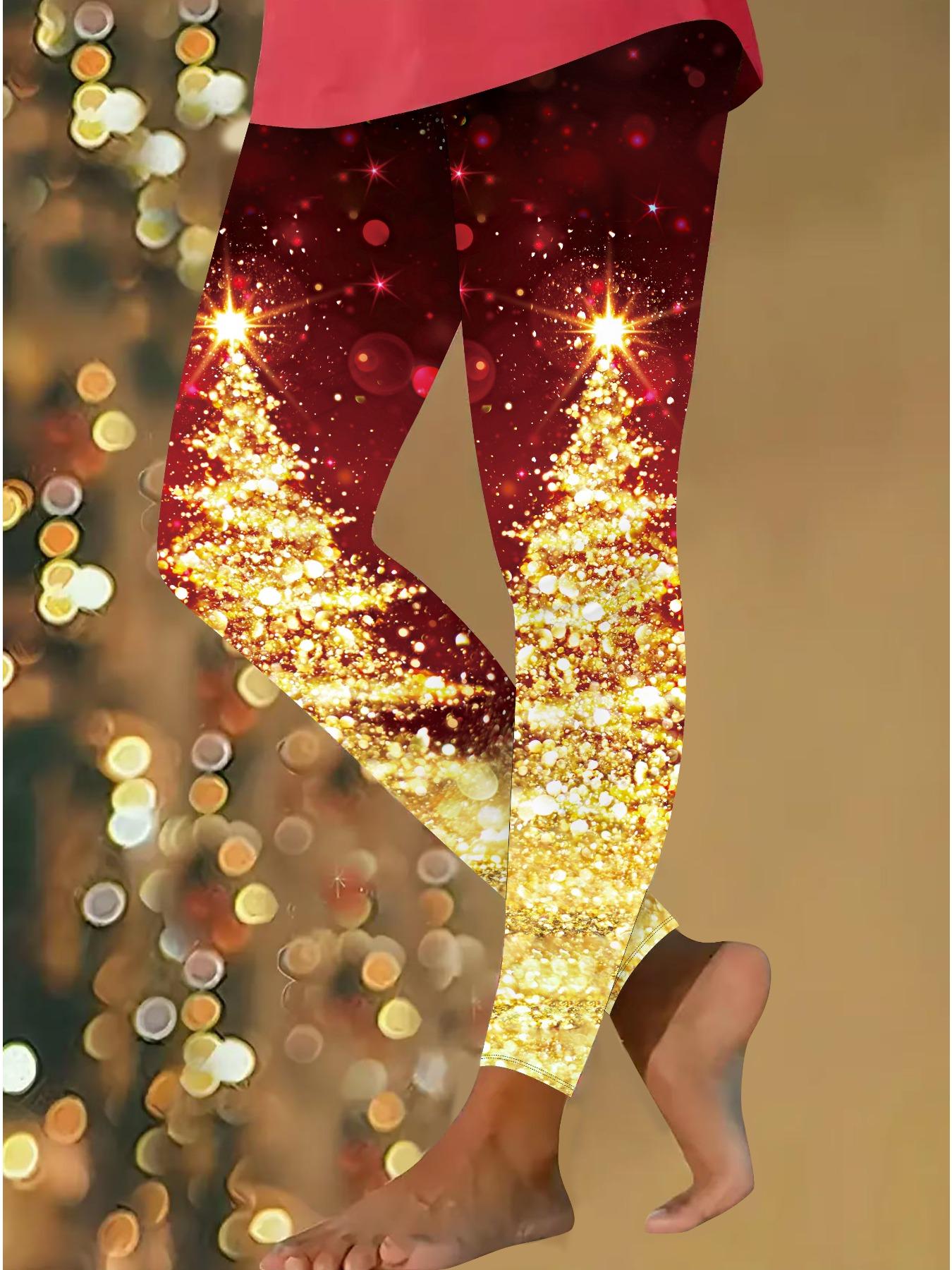 

Женские рождественские леггинсы для йоги с эластичными принтами, фитнес, бег, спортзал, активные штаны XXL жёлтый