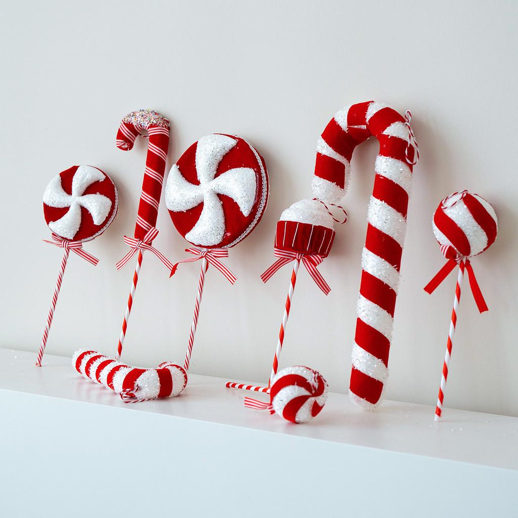 New Christmas Decorations Red and White Foam Candy Cane Lollipop Hanging Pendant Christmas Tree Decoration