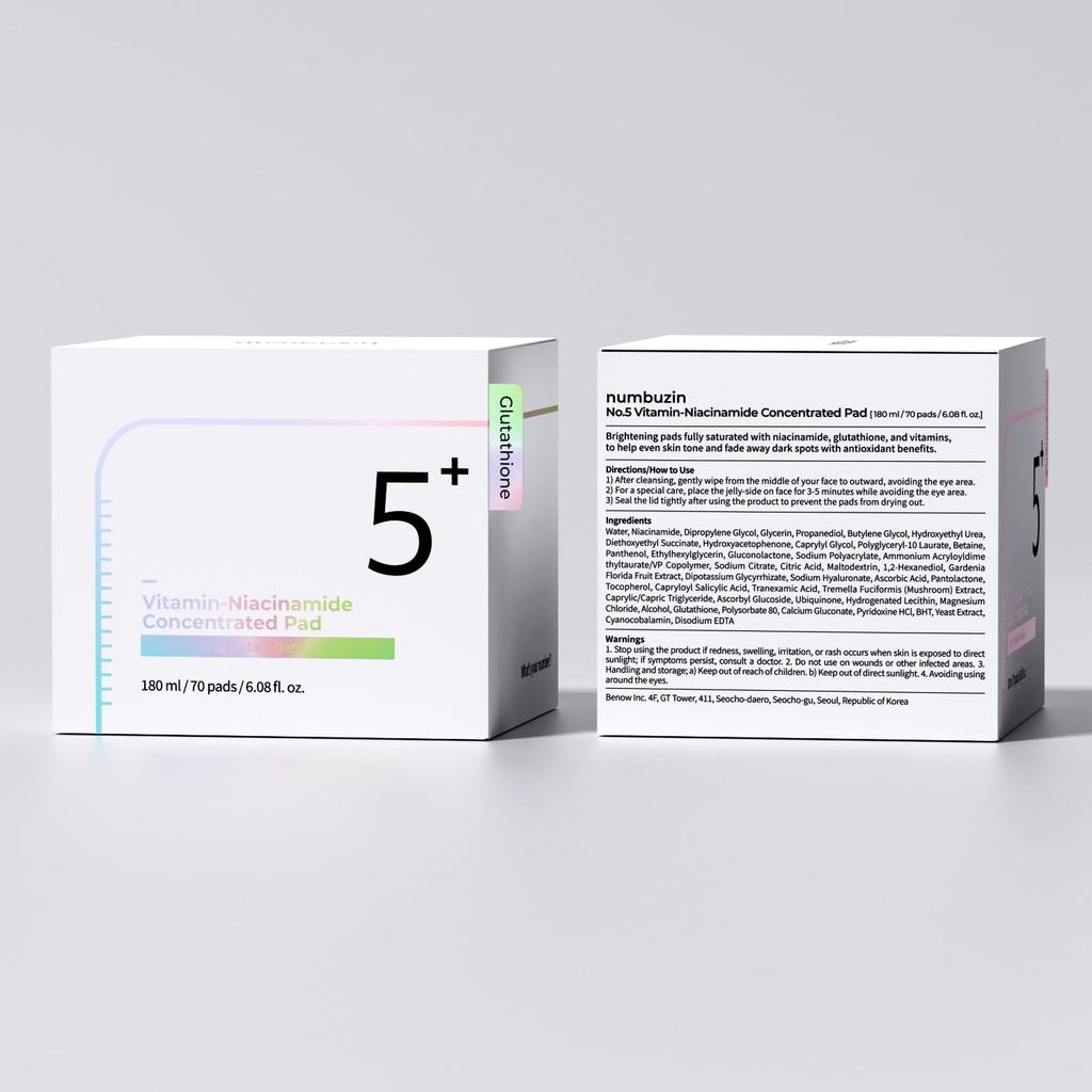 numbuzin No.5+ Vitamin-Niacinamide Concentrated Pad 70P