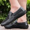 Herren Weiße Slipper Slipper Grau Fahrschuhe Flach Schwarz Wanderschuhe Walking Orthopädische Handgefertigte Schuhe Übergröße