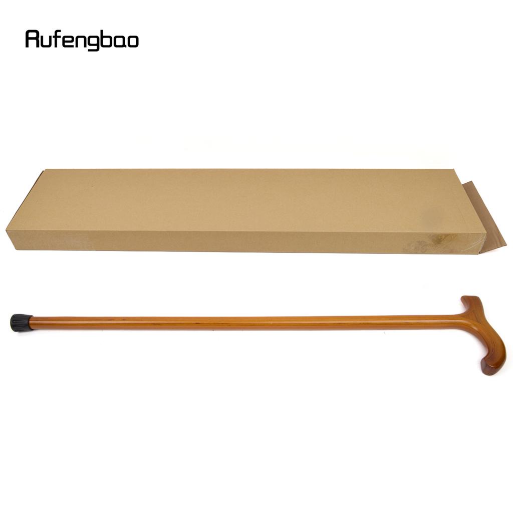 Orange Wooden Single Joint Fashion Walking Stick Decorative Cospaly Cane Halloween Mace Crutch  Wand Crosier 92cm