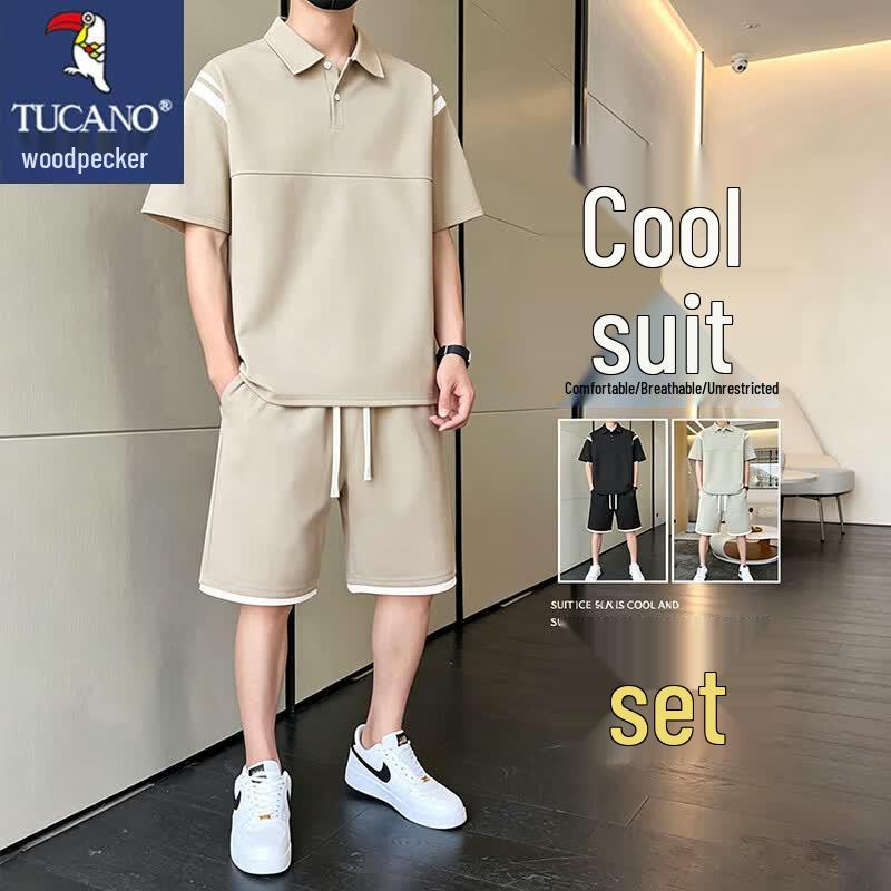 

TUCANO Men s Ice-Feel Quick-Dry Short Sleeve T-Shirt & Shorts Set M