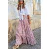 Summer Women's Skirt Printed Bohemian Beach Skirt Oversized Swing Half-body Skirt