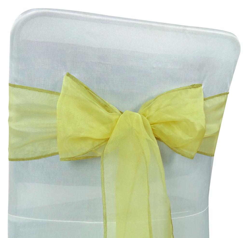 Darling Souvenir Pack Of 25 Organza Chair Sashes Bow Sash For Wedding & Events Supplies Party Decoration Chair Cover Sash - Colors