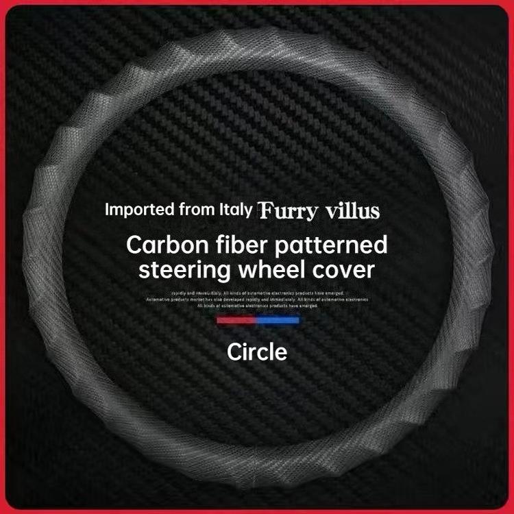 Universal Sports Car Steering Wheel Cover All Season Anti-Slip Leather Handle Cover for Vehicle Steering Wheels & Accessories