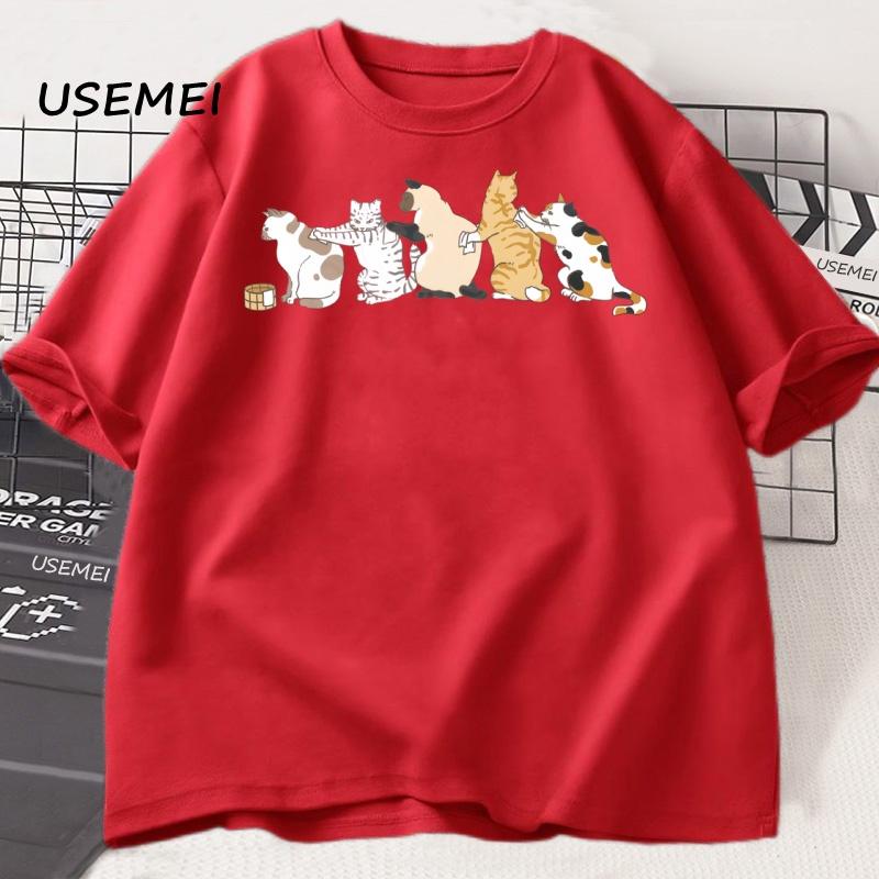 

Мужская летняя хлопковая футболка с котом, забавная, модная, повседневная, свободная, с принтом кота, спортивная, с круглым вырезом, с коротким рукавом, футболки M