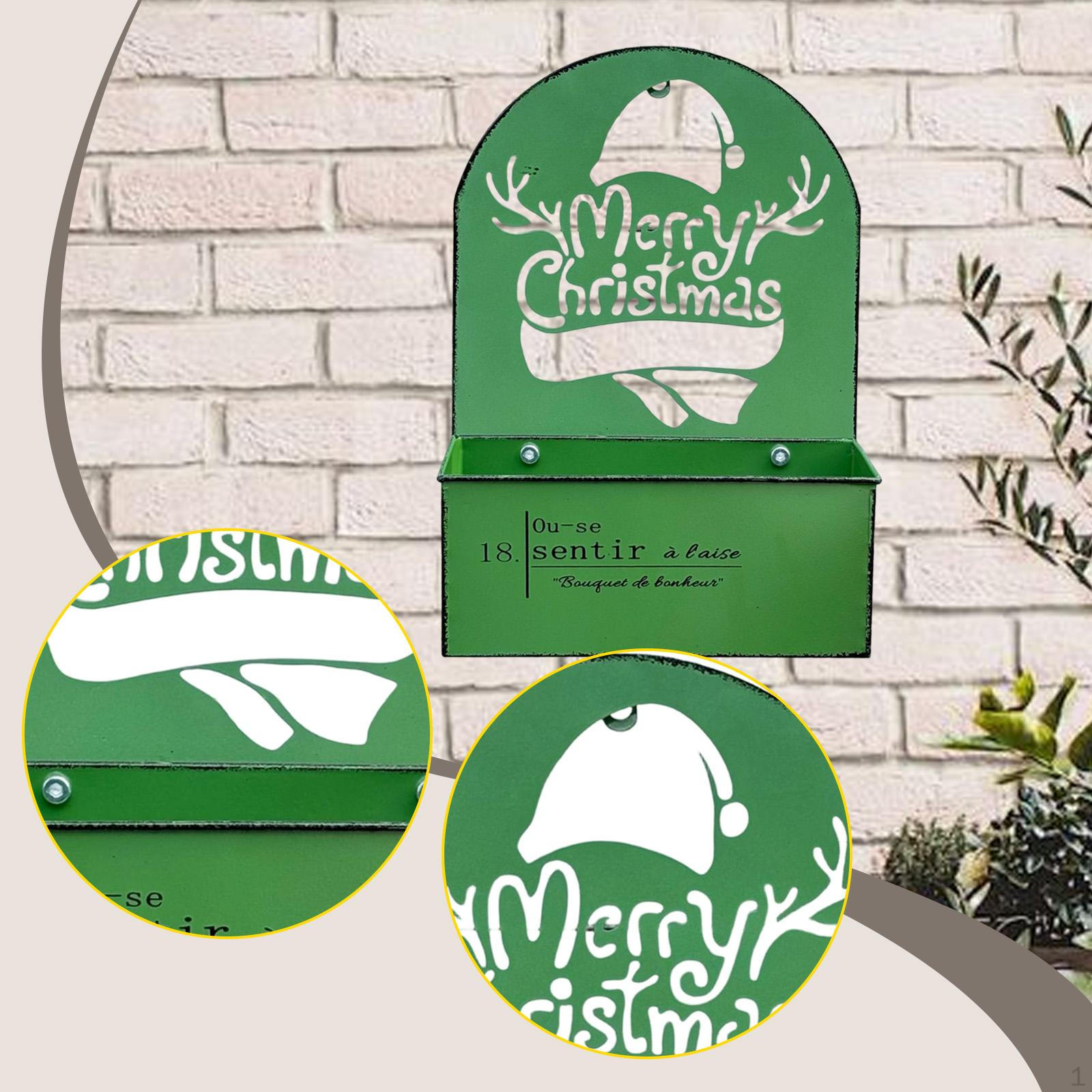 

Wall Planter Box Flower Pot Christmas Decoration Rustic Farmhouse Home Garden Decor Rectangle Hat Hollow Green