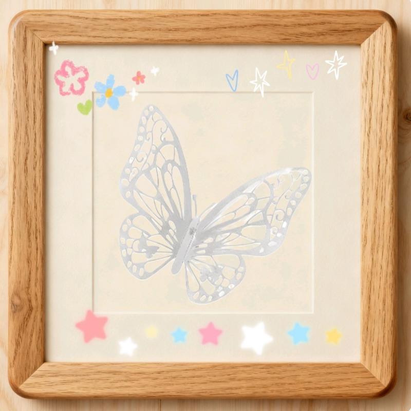 12Pcs/Set 3D Hollow Wall Stickers Butterflies Mirror Wall Art Party Wedding Decoration DIY Home Decor Stickers Fridge Wall Decal