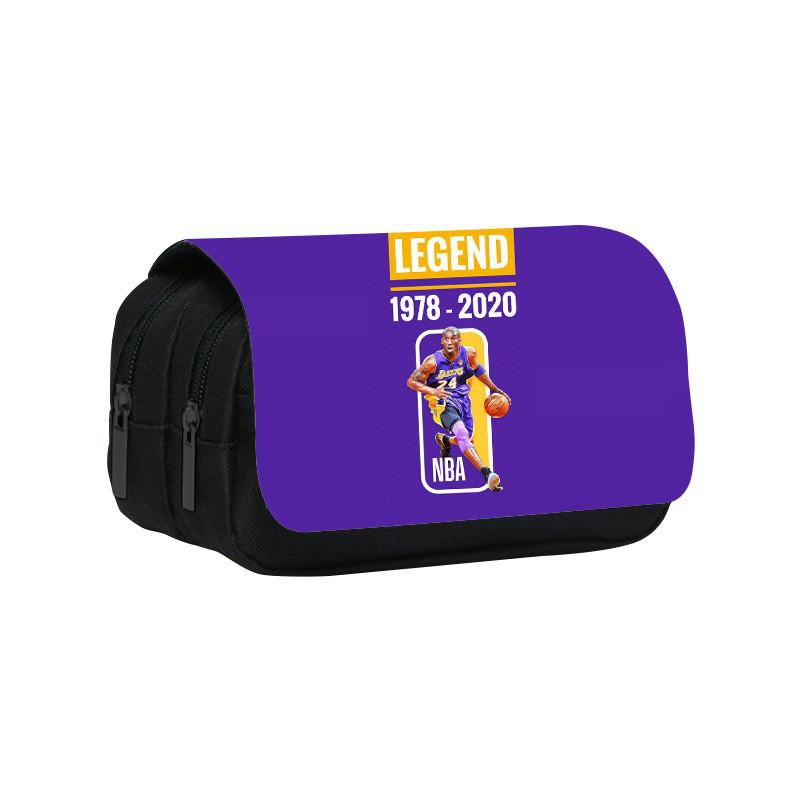 Custodia Flip a Doppio Strato con Motivo Basketball Kobe, Sacca Porta Cancelleria Per Studenti e Collezionisti