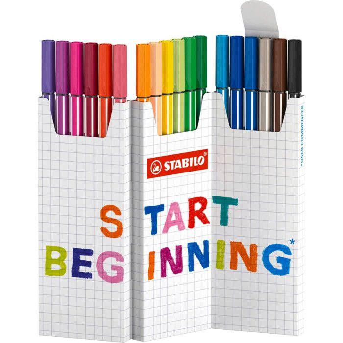 Feutres - stabilo - pen 68 - set de 18 pièces - multicolore - pointe 1,0 mm