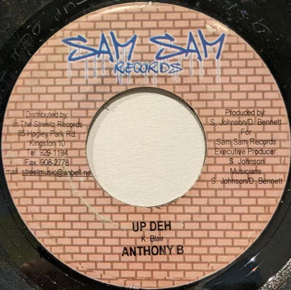 7inch Record ANTHONY B - Up Deh NONE Sam Sam Records Jamaica Reggae, Ska & Dub Used