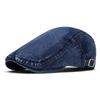 Washed Light Board Denim Cap Men's Forward Hat British Newsboy Hat Women's Beret Painter Hat