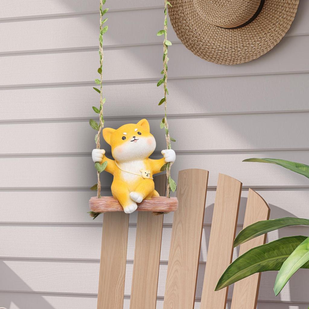 Swing Sculpture Pendant Swinging Figurine Ornaments Garden Decoration Balcony Decorative Resin Sculpture for Thanksgiving Day