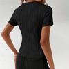 Women's Solid Color Round Neck Slim Short Sleeve T-shirt Top