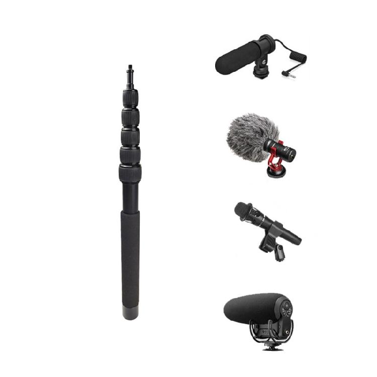 6-teiliger ausziehbarer Mikrofonarmstange für Filmaufnahmen mit 1/4" / 3/8" Gewinden