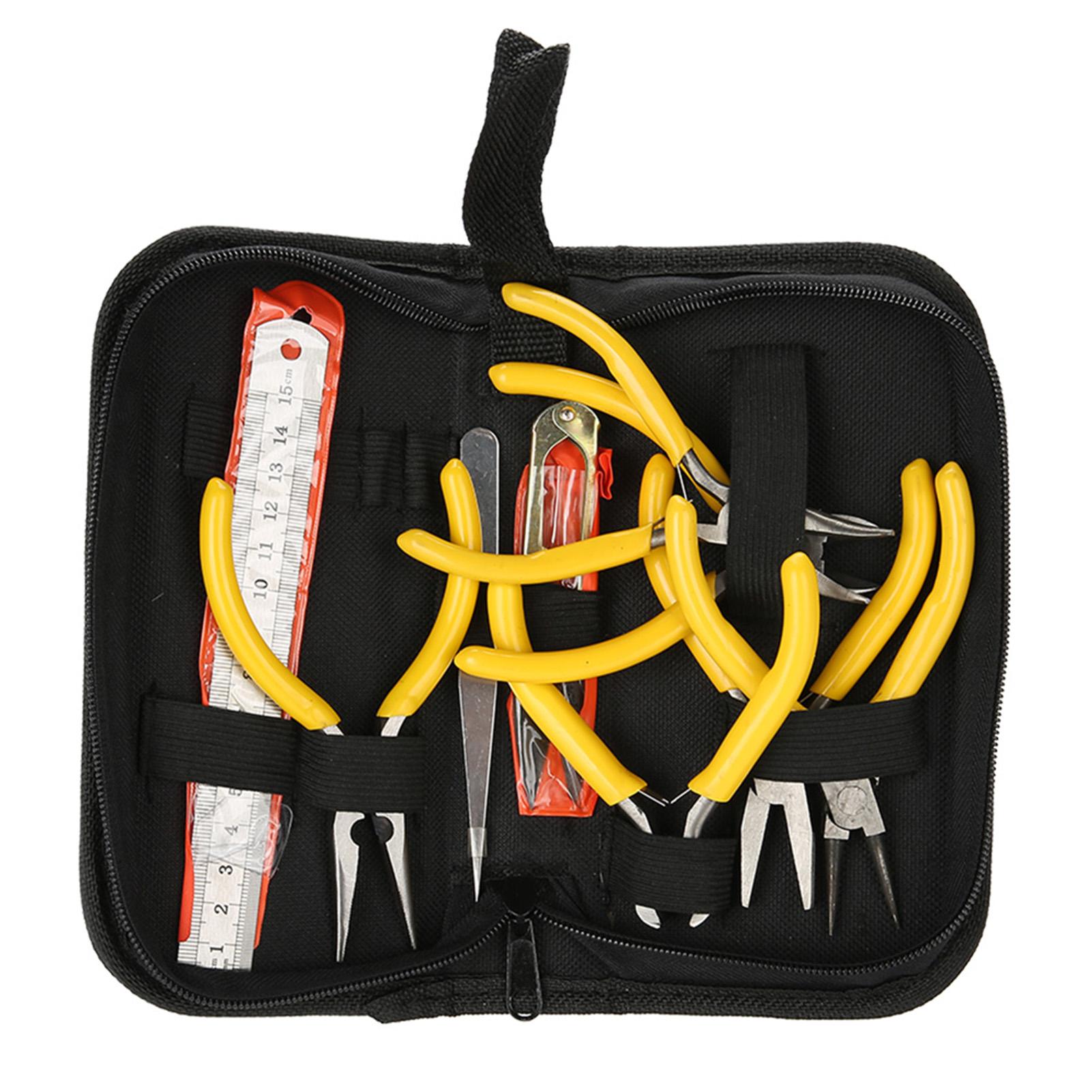 

9pcs Professional Jewelry Pliers Tools Kit Flat Bent Nose Pliers Making DIY белый