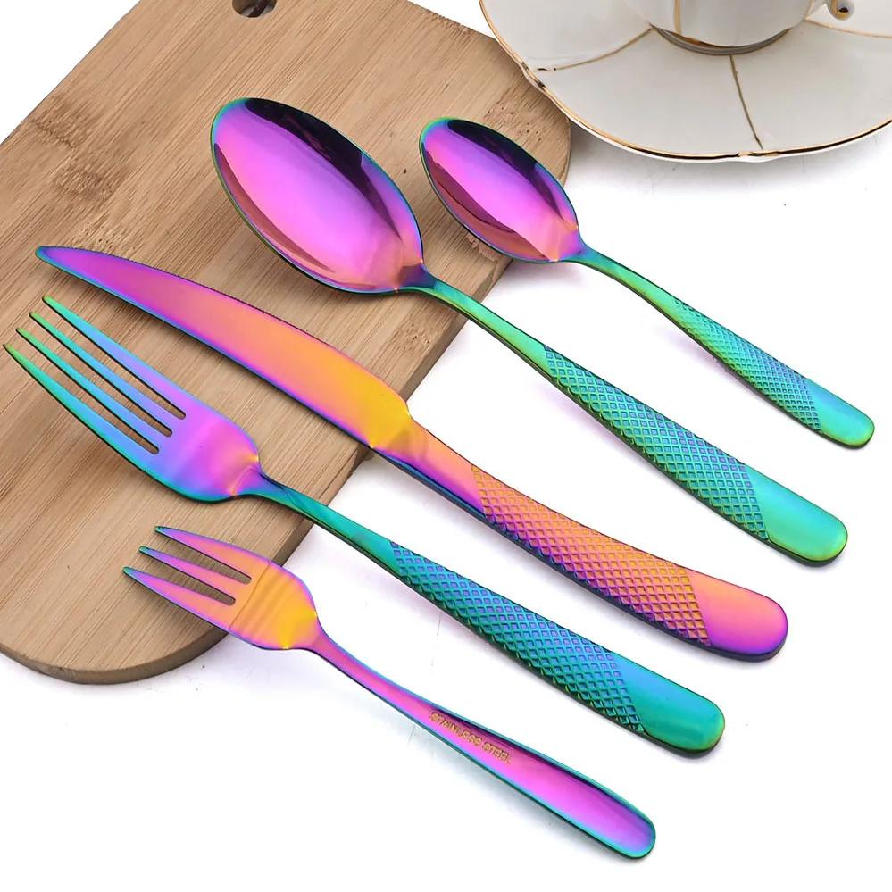 30pcs Dinnerware Sets Stainless Steel Tableware Set Knife Fork Spoon Flatware Western Cutlery Set Knife Fork Spoon Tea Spoon