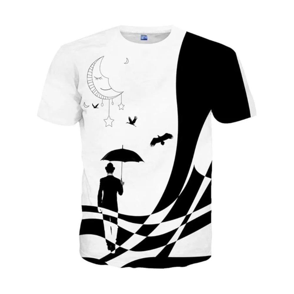 3D Printed Trendy Short Sleeve Fashion Loose T-Shirt Fashion Casual Summer Men s Versatile Breathable S