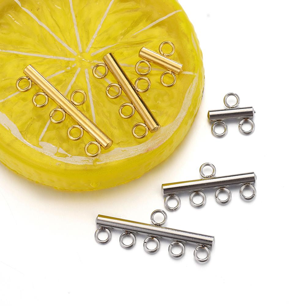 20pcs Stainless Steel Necklace Bracelet Layer Clasps Pendant Bail Connector Drop DIY Connectors For Jewelry Making Supplies