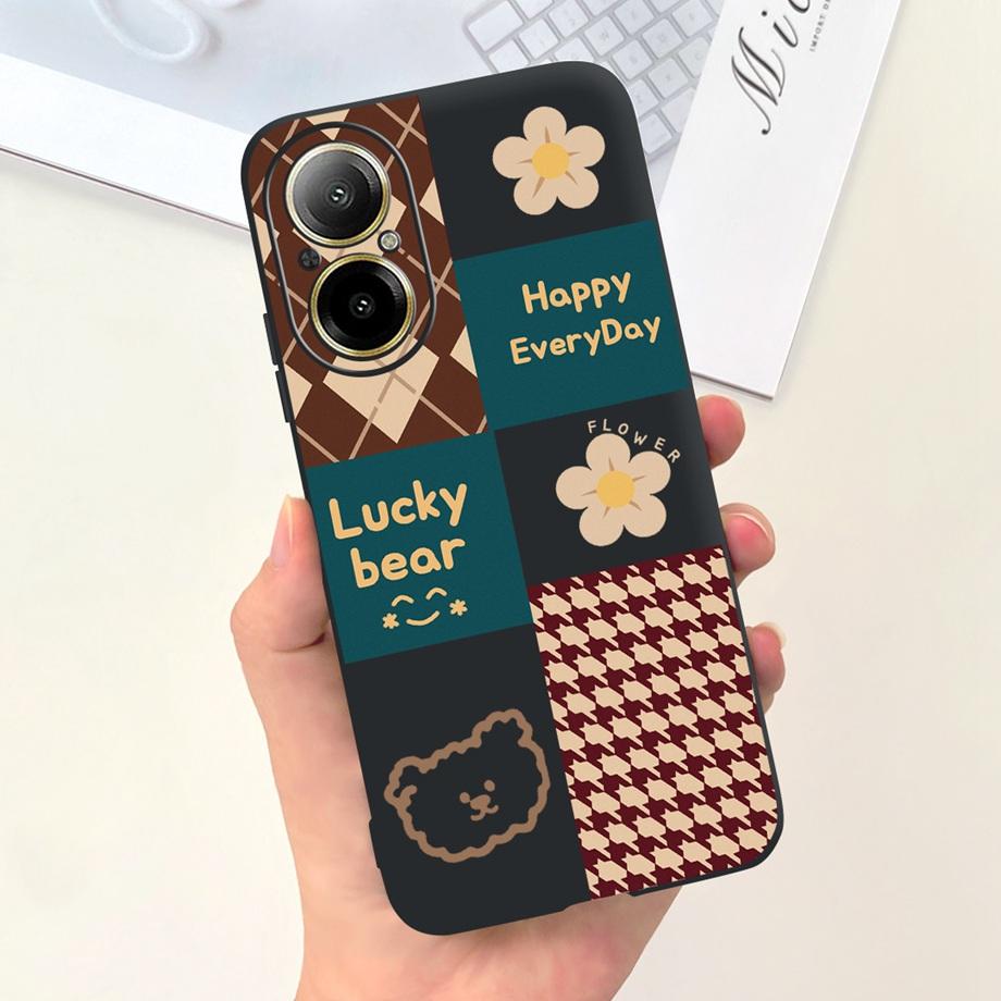 Hülle Für Oppo Realme C67 4G RMX389 Handyhüllen Schwarze Katze Mondnacht Weiches Silikon Stoßfeste Rückabdeckung Für RealmeC67 4G Funda