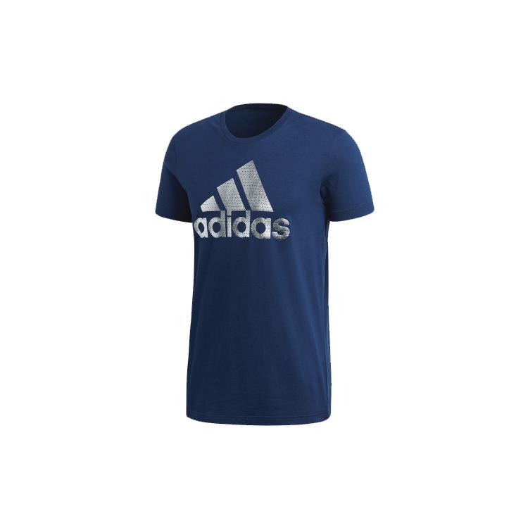 Adidas T Shirts Men's Blue Crew Neck Moderate Straight Fit CV4508