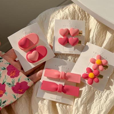 Pink Sweet Girl's Hairpin - Cute Duckbill BB Side Clip for Bangs