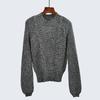 Export Single Autumn Crew Neck Knitting Sweater Silver Thread Stitching Silm Long Sleeves Fashion Style Pullover Bottoming Shirt Women's Clothing