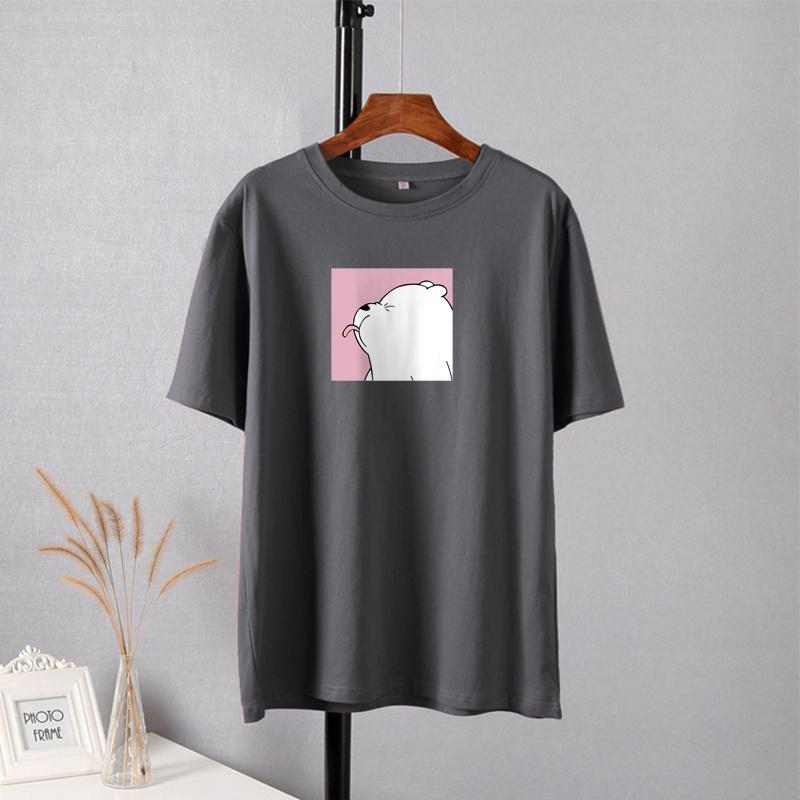 Shellsuning Oversized Cute Printed T Shirts for Women Summer New Basic Couple Clothes Fashion Casual Loose Vintage Cotton Tshirts Female Harajuku Tops