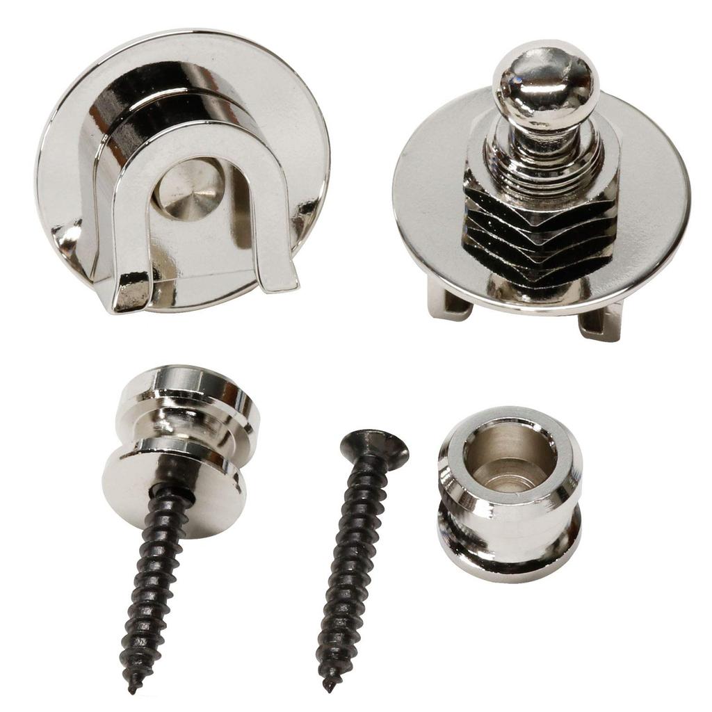 Parksons Metal Strap Lock Pins for Guitar and Bass, Set of 2, Nickel, PSL-700N
