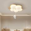 Creative LED Chandelier for Children's Room Nursery Boys and Girls Creative Cloud Ceiling Lamp Walnut Wood Colour Smart Lighting
