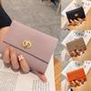 High-end 2 Folds Short Coin Purse Retro PU Leather Wallet Money Bag INS Style Card Wallets for Girls Students Gift